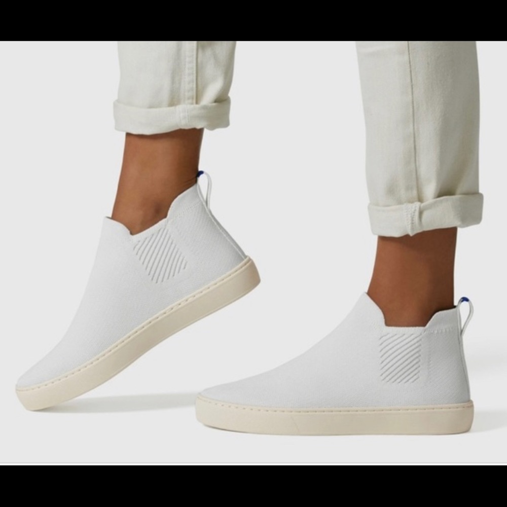 Rothy's  Chelsea White Booties Sneakers Size 7